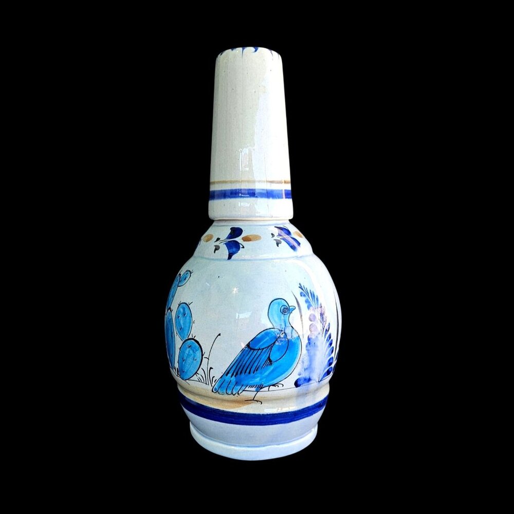 Signed Tonala Mexico GC Pottery Jug Mug Set Vintage Ceramic Hand Painted Blue - Picture 6 of 15
